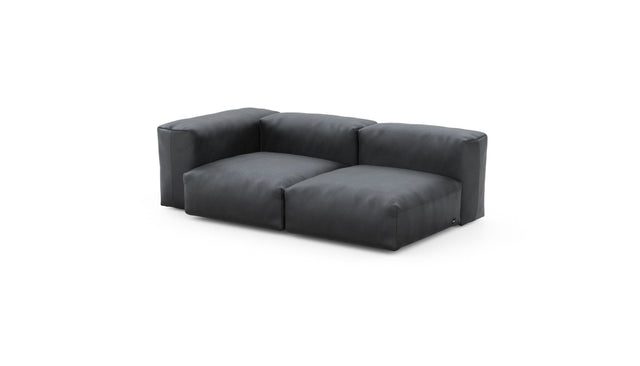 Preset two module chaise sofa - velvet - dark grey - 199cm x 115cm