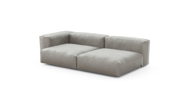 Preset two module chaise sofa - velvet - light grey - 241cm x 136cm