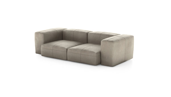 Preset two module sofa - leather - beige - 230cm x 115cm