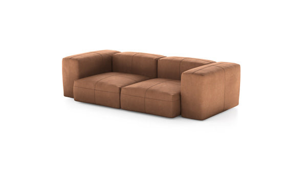 Preset two module sofa - leather - brown - 230cm x 115cm