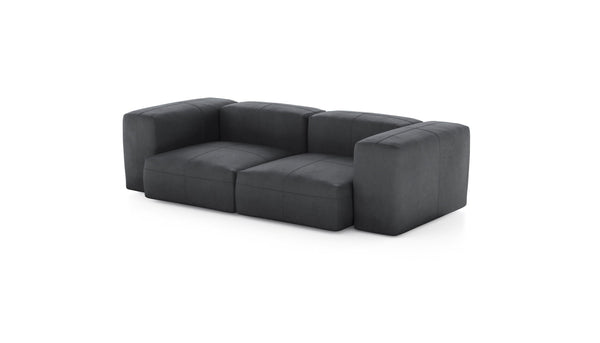 Preset two module sofa - leather - dark grey - 230cm x 115cm
