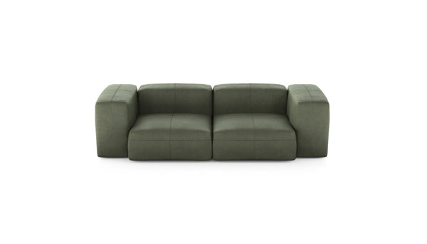 Preset two module sofa - leather - olive - 230cm x 115cm