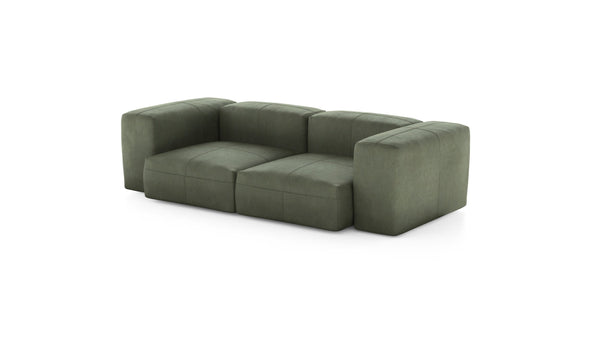 Preset two module sofa - leather - olive - 230cm x 115cm