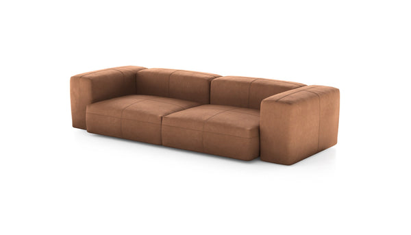 Preset two module sofa - leather - brown - 272cm x 115cm