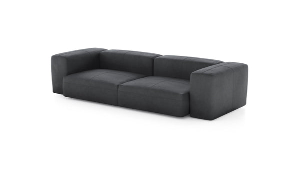 Preset two module sofa - leather - dark grey - 272cm x 115cm