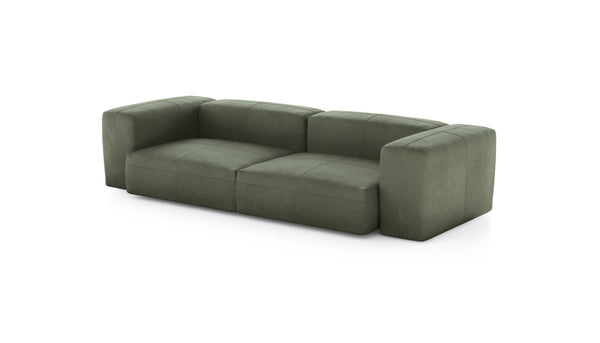 Preset two module sofa - leather - olive - 272cm x 115cm