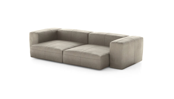 Preset two module sofa - leather - beige - 272cm x 136cm