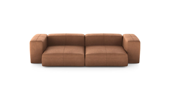 Preset two module sofa - leather - brown - 272cm x 136cm