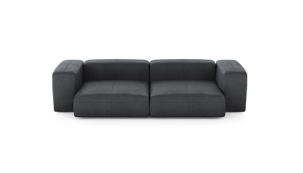 Preset two module sofa - leather - dark grey - 272cm x 136cm