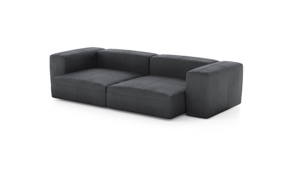 Preset two module sofa - leather - dark grey - 272cm x 136cm