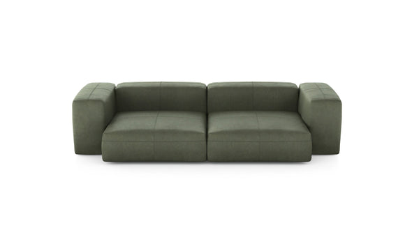 Preset two module sofa - leather - olive - 272cm x 136cm