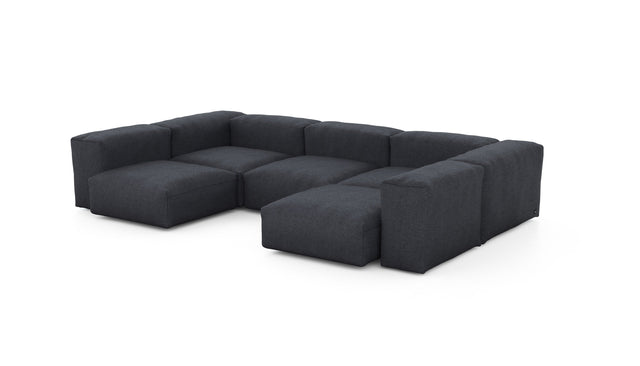 Preset u-shape sofa - herringbone - dark grey - 314cm x 199cm