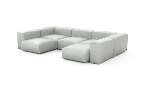 Preset u-shape sofa - herringbone - light grey - 314cm x 199cm