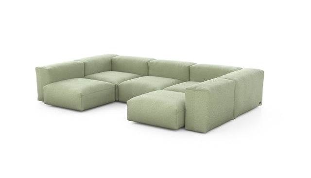 Preset u-shape sofa - linen - olive - 314cm x 199cm