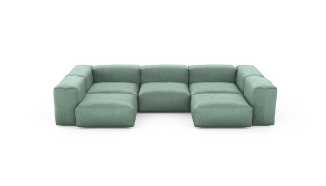 Preset u-shape sofa - velvet - mint - 314cm x 199cm