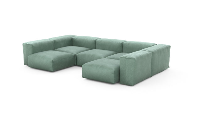 Preset u-shape sofa - velvet - mint - 314cm x 199cm