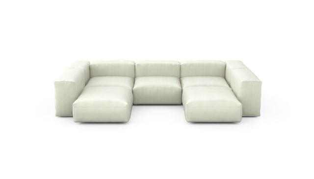 Preset u-shape sofa - herringbone - beige - 314cm x 220cm