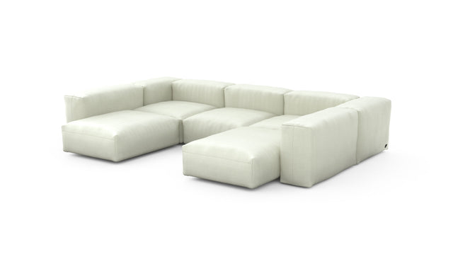 Preset u-shape sofa - herringbone - beige - 314cm x 220cm