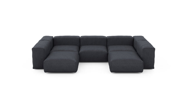 Preset u-shape sofa - herringbone - dark grey - 314cm x 220cm