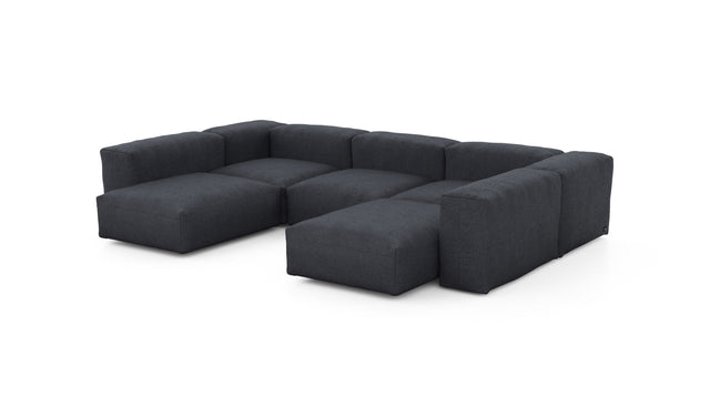 Preset u-shape sofa - herringbone - dark grey - 314cm x 220cm