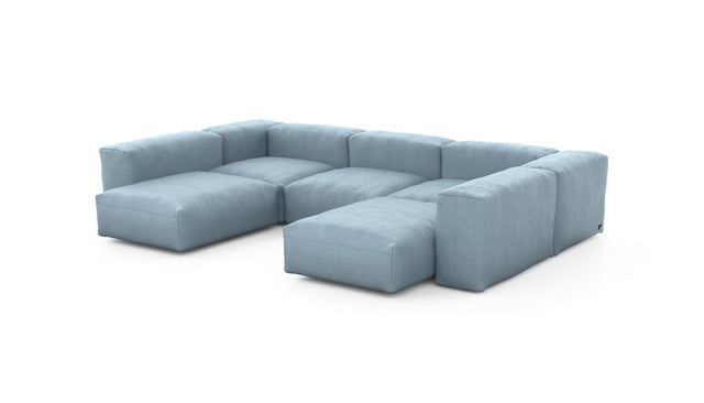 Preset u-shape sofa - herringbone - light blue - 314cm x 220cm