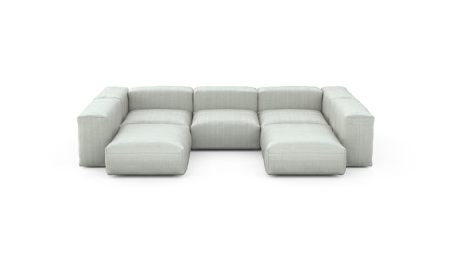 Preset u-shape sofa - herringbone - light grey - 314cm x 220cm