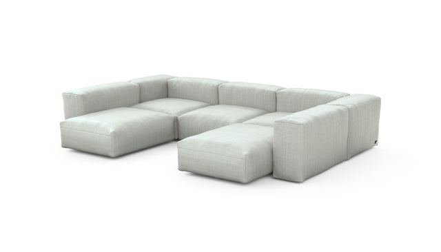 Preset u-shape sofa - herringbone - light grey - 314cm x 220cm