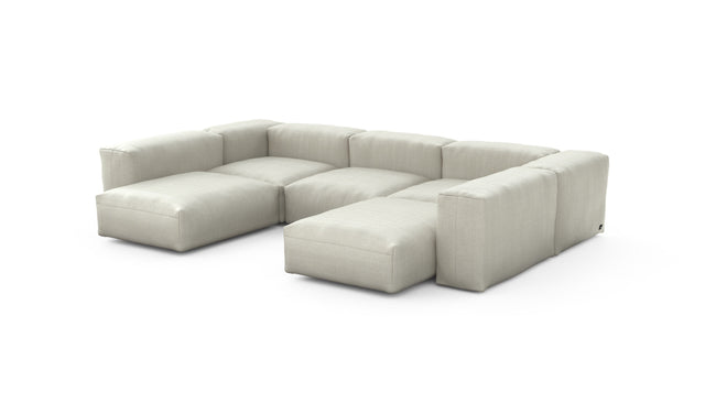 Preset u-shape sofa - herringbone - stone - 314cm x 220cm