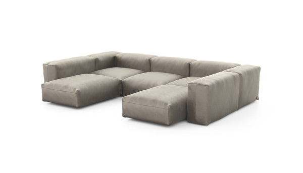 Preset u-shape sofa - velvet - stone - 314cm x 220cm