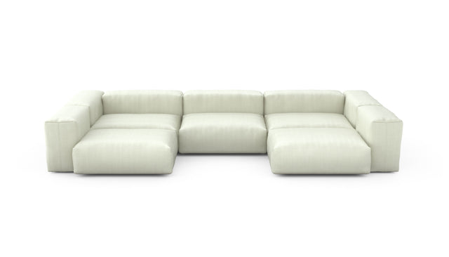 Preset u-shape sofa - herringbone - beige - 377cm x 199cm