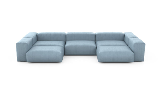 Preset u-shape sofa - herringbone - light blue - 377cm x 199cm