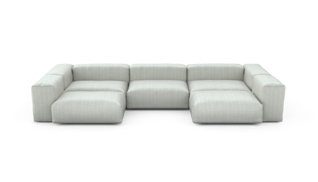 Preset u-shape sofa - herringbone - light grey - 377cm x 199cm