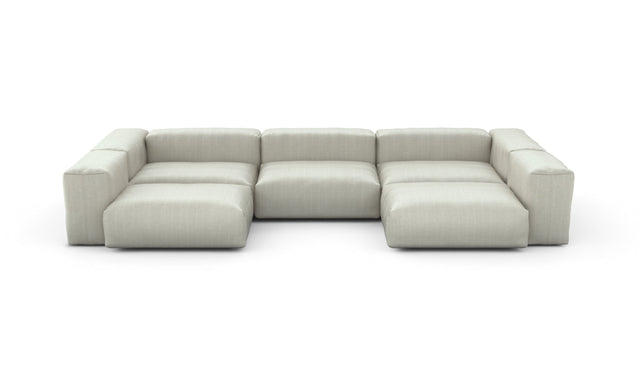 Preset u-shape sofa - herringbone - stone - 377cm x 199cm