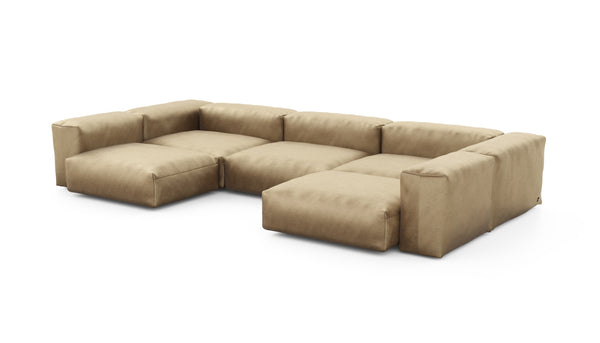 Preset u-shape sofa - velvet - caramel - 377cm x 199cm