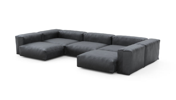 Preset u-shape sofa - velvet - dark grey - 377cm x 199cm