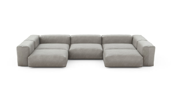 Preset u-shape sofa - velvet - light grey - 377cm x 199cm