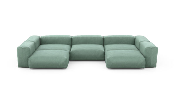 Preset u-shape sofa - velvet - mint - 377cm x 199cm
