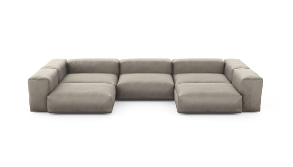 Preset u-shape sofa - velvet - stone - 377cm x 199cm