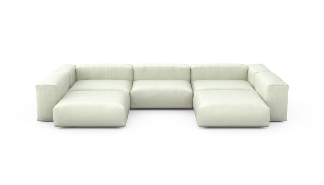 Preset u-shape sofa - herringbone - beige - 377cm x 220cm