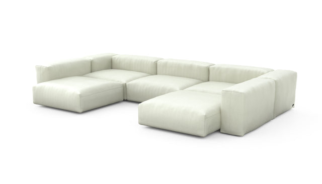 Preset u-shape sofa - herringbone - beige - 377cm x 220cm