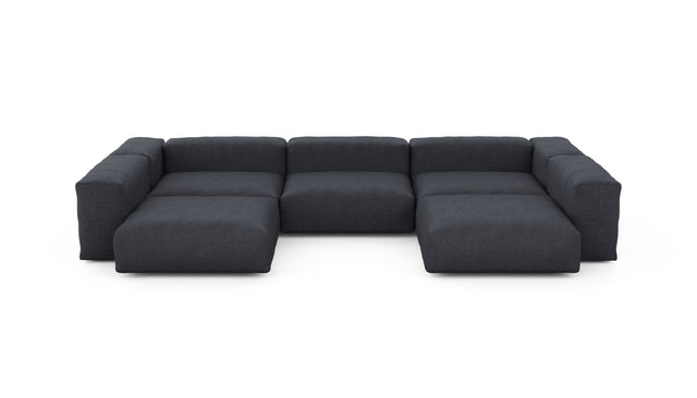 Preset u-shape sofa - herringbone - dark grey - 377cm x 220cm