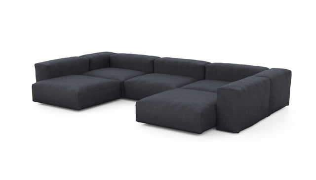 Preset u-shape sofa - herringbone - dark grey - 377cm x 220cm