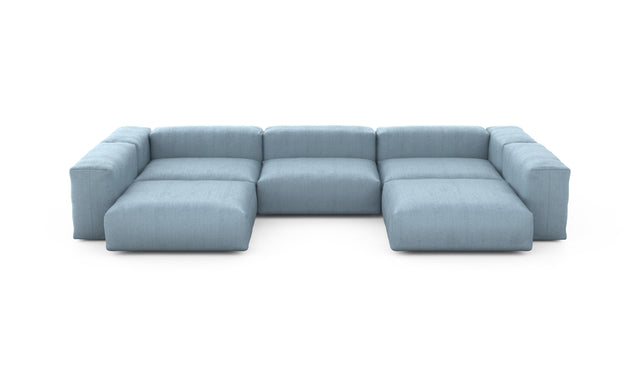 Preset u-shape sofa - herringbone - light blue - 377cm x 220cm