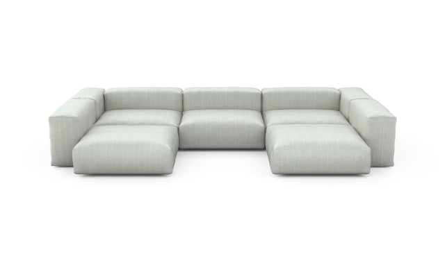 Preset u-shape sofa - herringbone - light grey - 377cm x 220cm