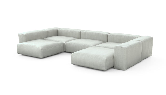 Preset u-shape sofa - herringbone - light grey - 377cm x 220cm