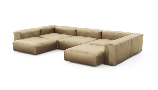 Preset u-shape sofa - velvet - caramel - 377cm x 220cm