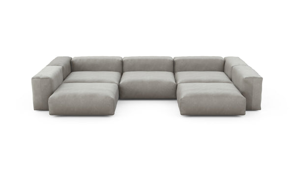 Preset u-shape sofa - velvet - light grey - 377cm x 220cm