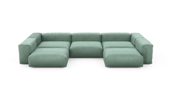 Preset u-shape sofa - velvet - mint - 377cm x 220cm