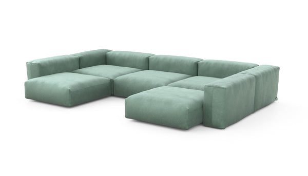 Preset u-shape sofa - velvet - mint - 377cm x 220cm