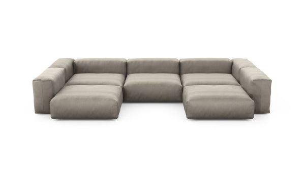 Preset u-shape sofa - velvet - stone - 377cm x 220cm